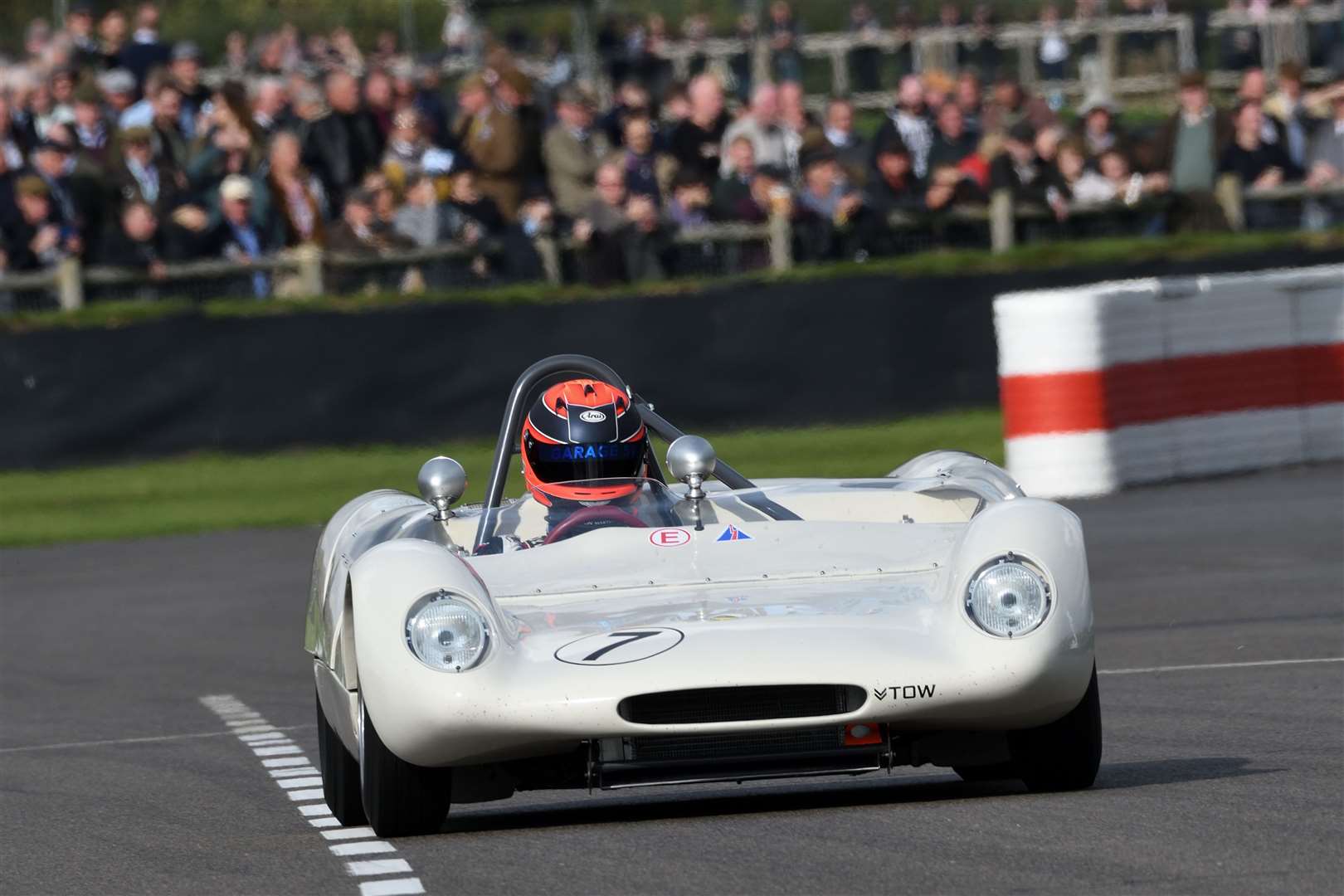 Chris Goodwin, from Sevenoaks, crashed out on the opening lap of the Gurney Cup, in his 1963 Lotus 23B. Picture: Simon Hildrew (52524990)