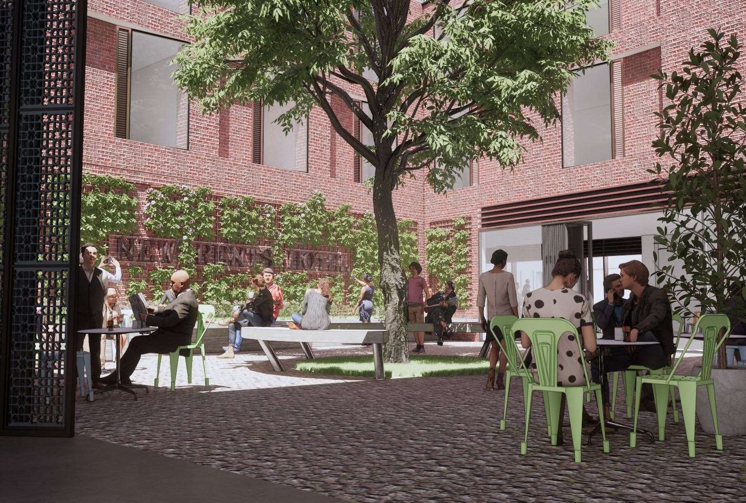 An outdoor area planned for the hotel. Picture: Hollaway