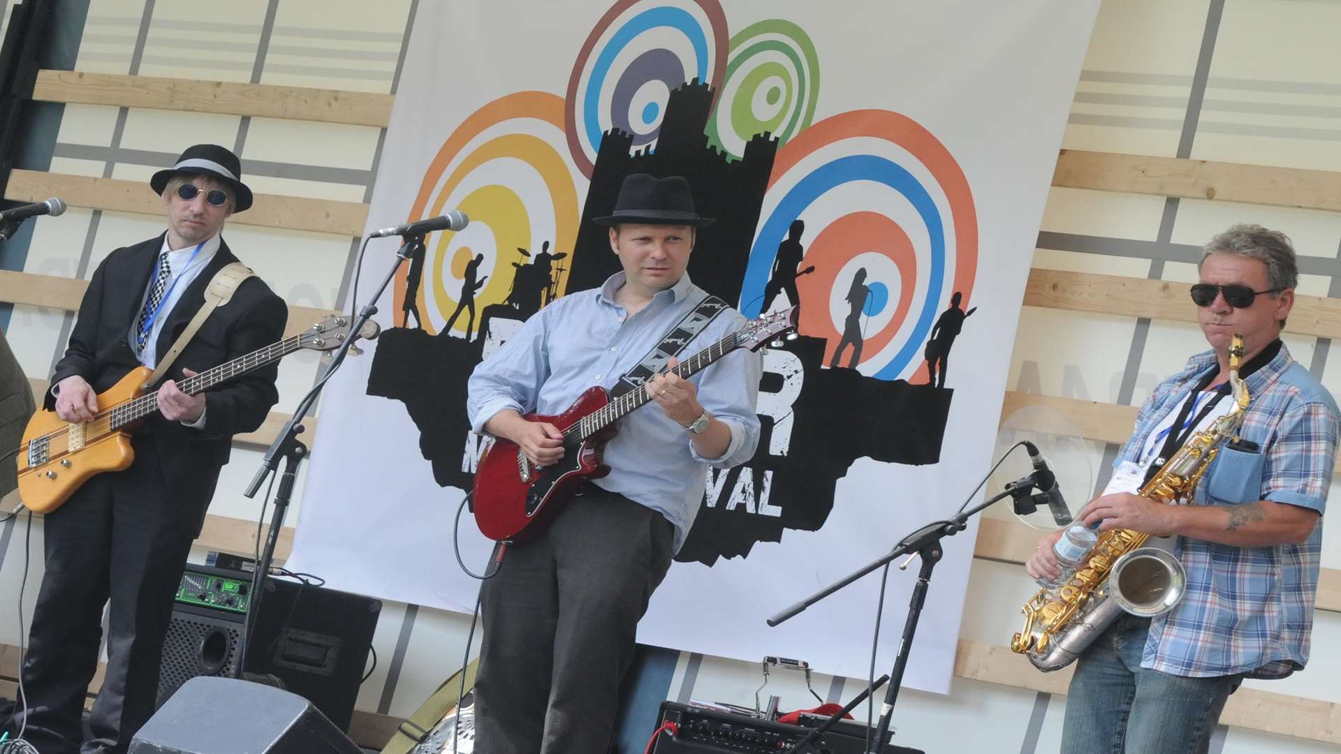 Dave Ferra's Blues Band at the first Dover Music Festival, 2014