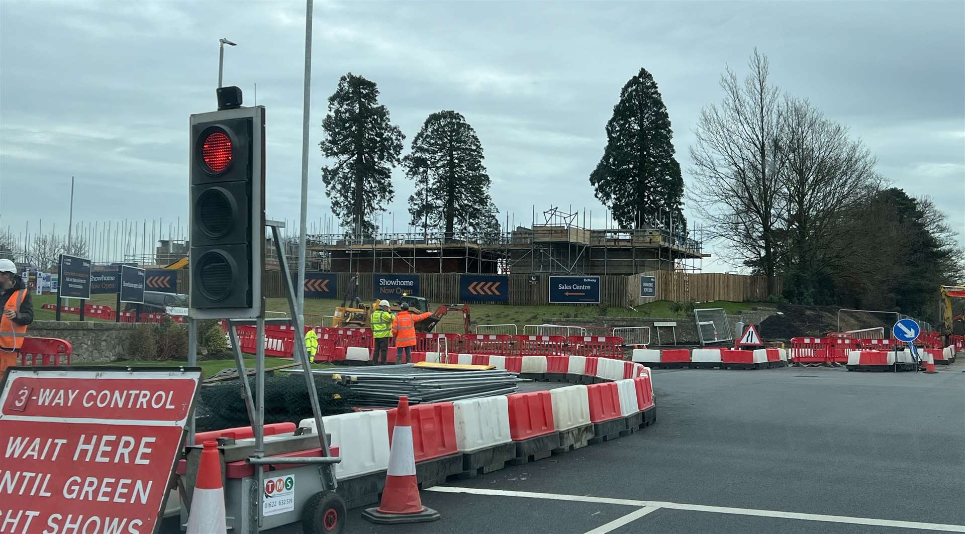 The temporary traffic lights appeared on Monday. Picture: Barry Goodwin