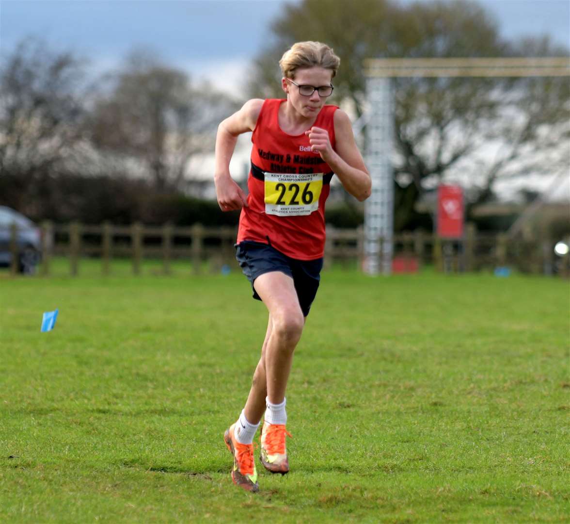 Louie Gear racing for Medway & Maidstone in the under-15 class. Picture: Barry Goodwin