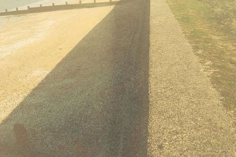 The seawall off Shellness Road in Leysdown where Betty fell.