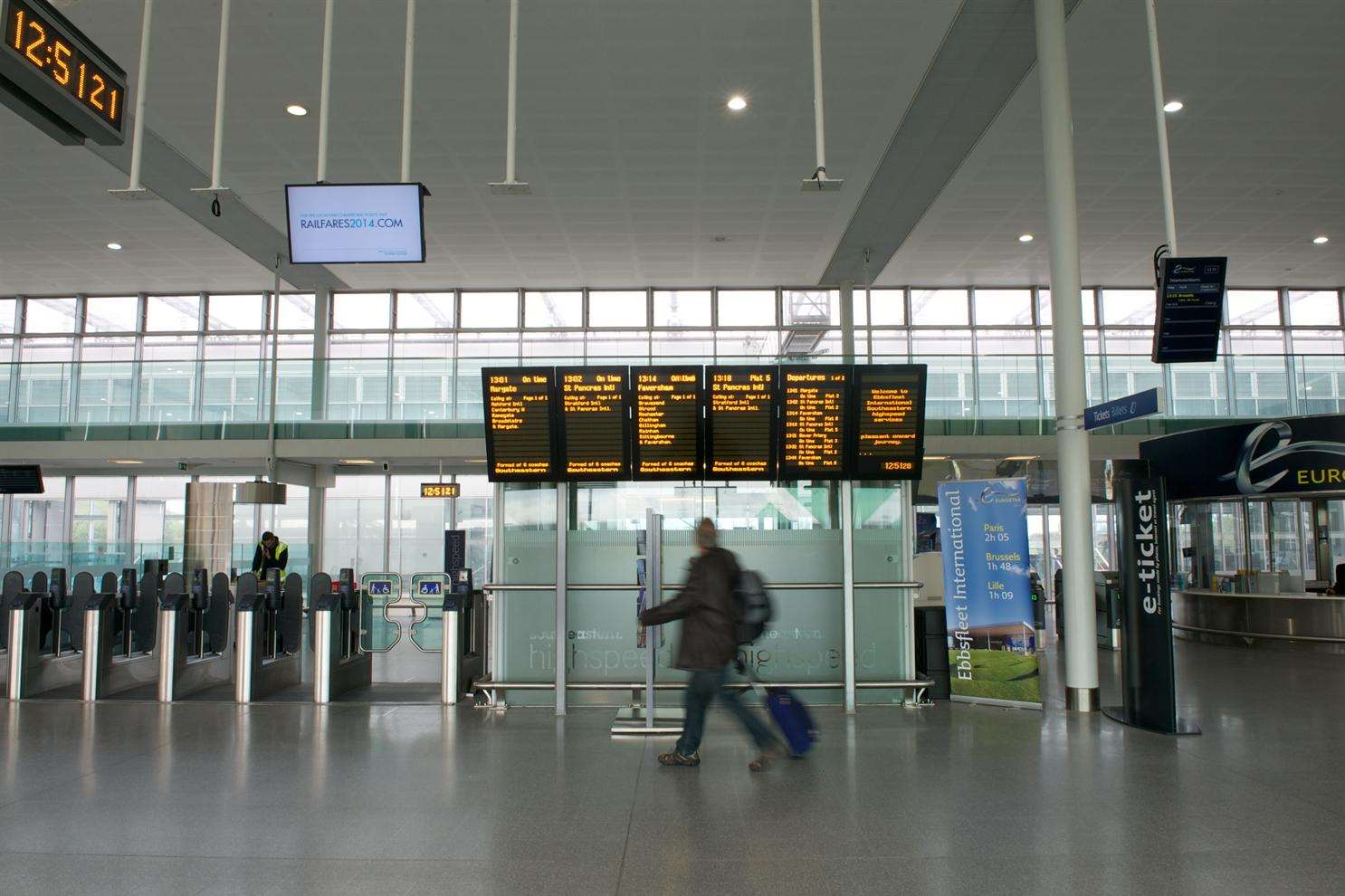 A commuter at Ebbsfleet International station