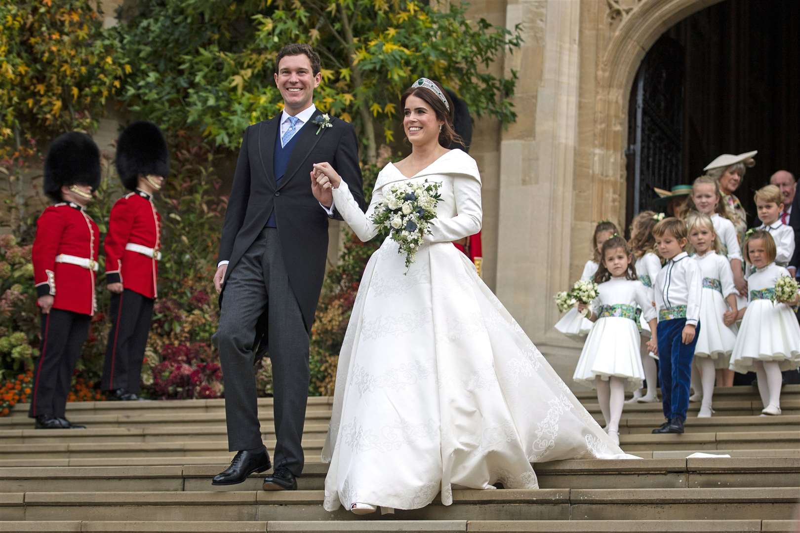 Jack and Eugenie were married in 2018 in St George’s Chapel at Windsor Castle (Victoria Jones/PA)