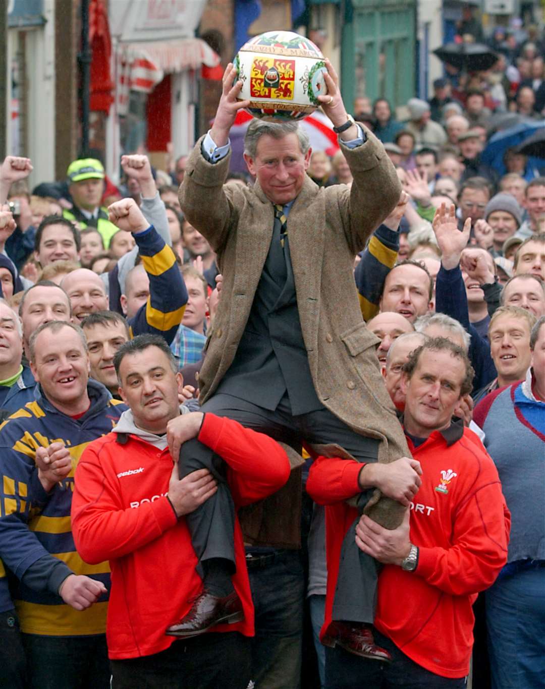 Prince Charles was given the honour of ‘turning up’ the ball, triggering the start of the game, in 2003 (David Jones/PA)