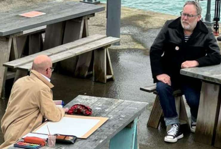 Comedians Harry Hill and Vic Reeves were sighted on Folkestone Harbour Arm in March. Picture: Kenno Kennison