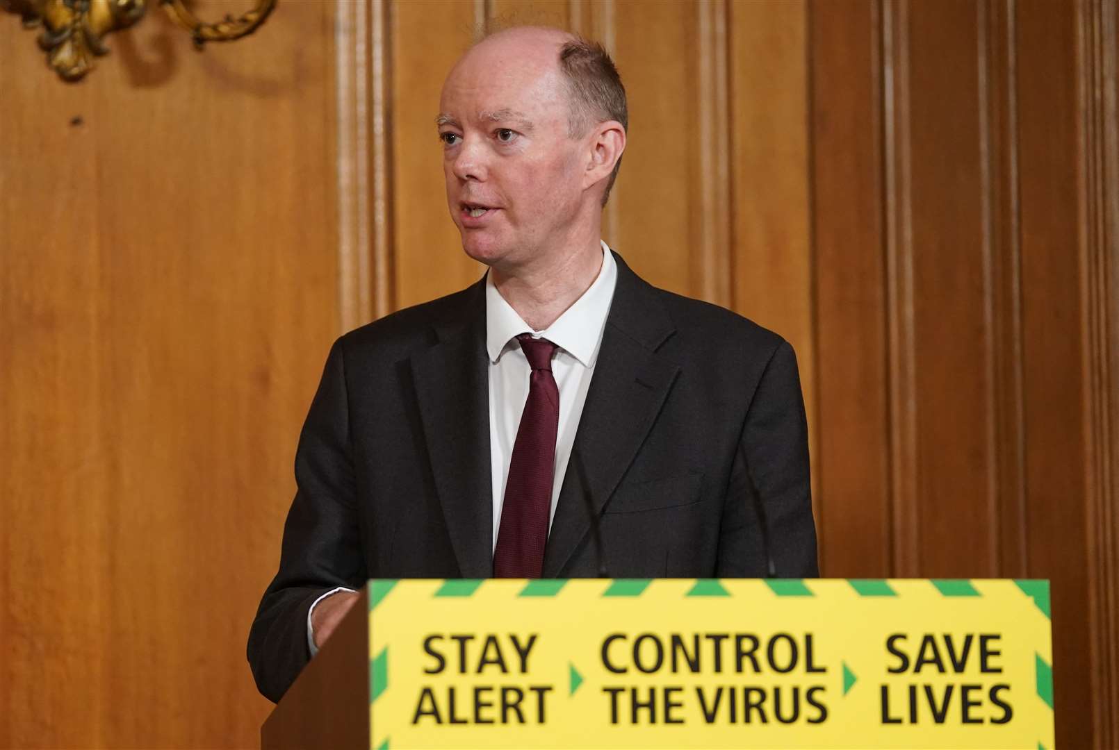 Professor Chris Whitty defended the timing of the lockdown to MPs (Pippa Fowles/10 Downing Street/PA)