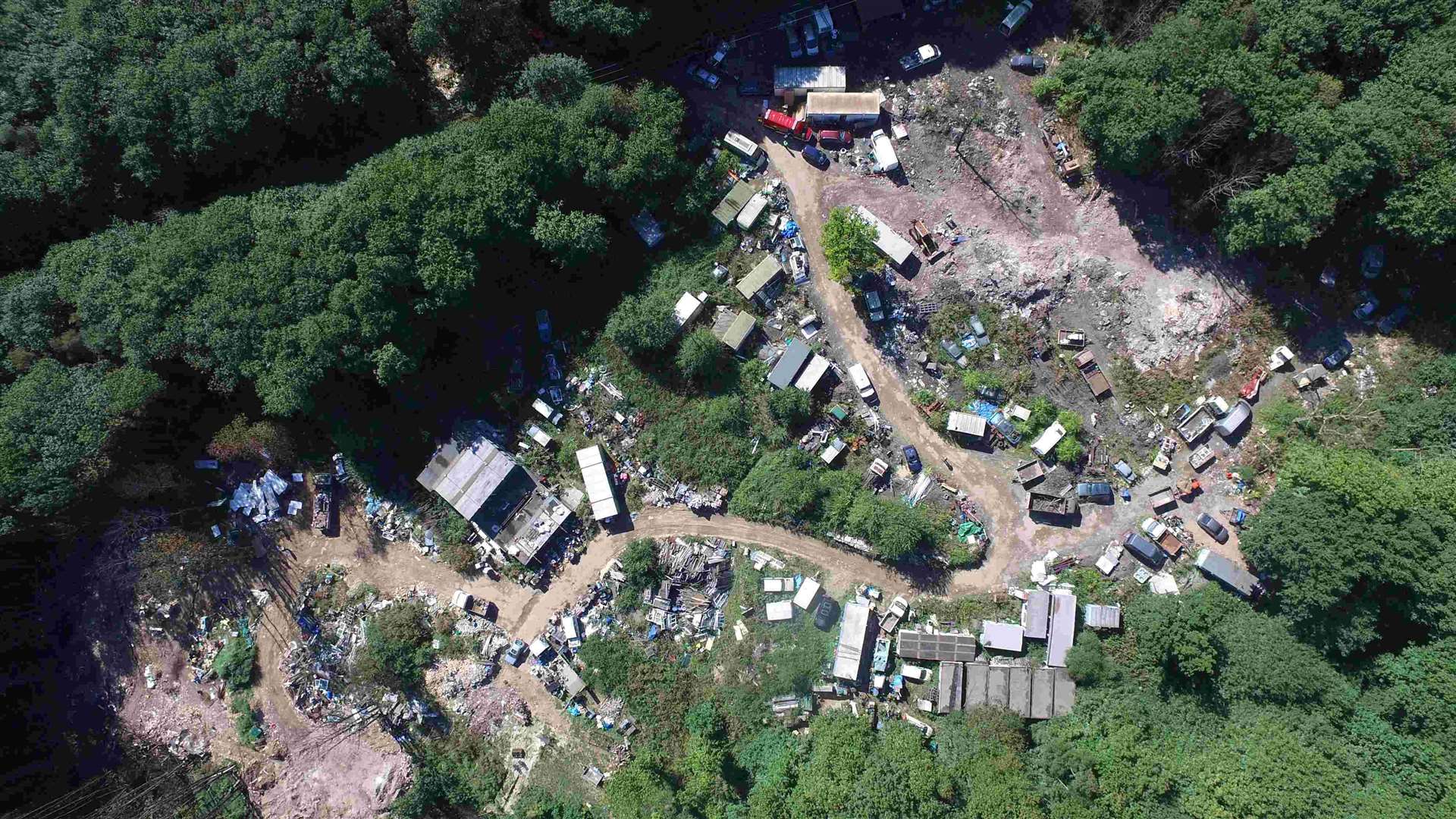 An overhead view of Langley Beck's site off Bell Lane