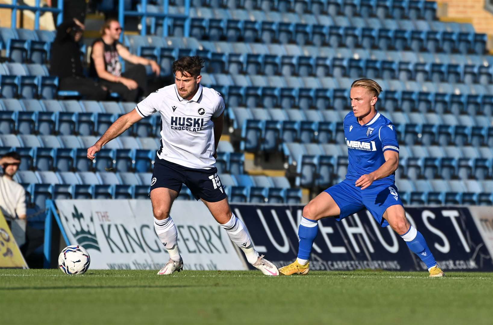 Kyle Dempsey in action on Tuesday night for Gillingham against Millwall Picture: Barry Goodwin