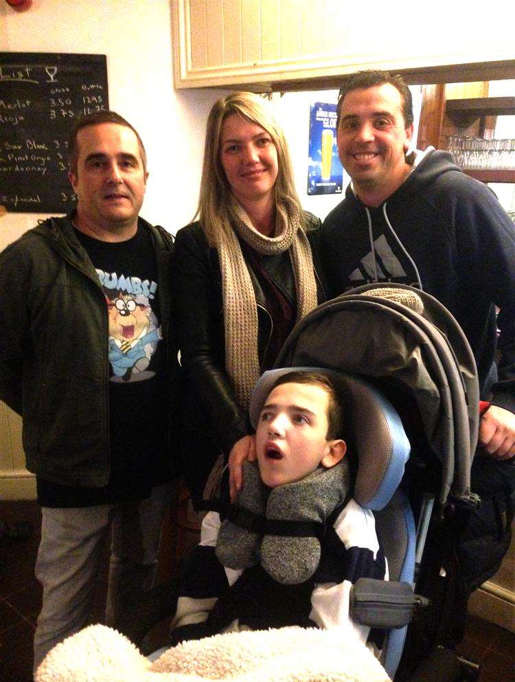 Shaun Ramage, mum Jenny Watts, dad Scott Russell, and Charlie Russell