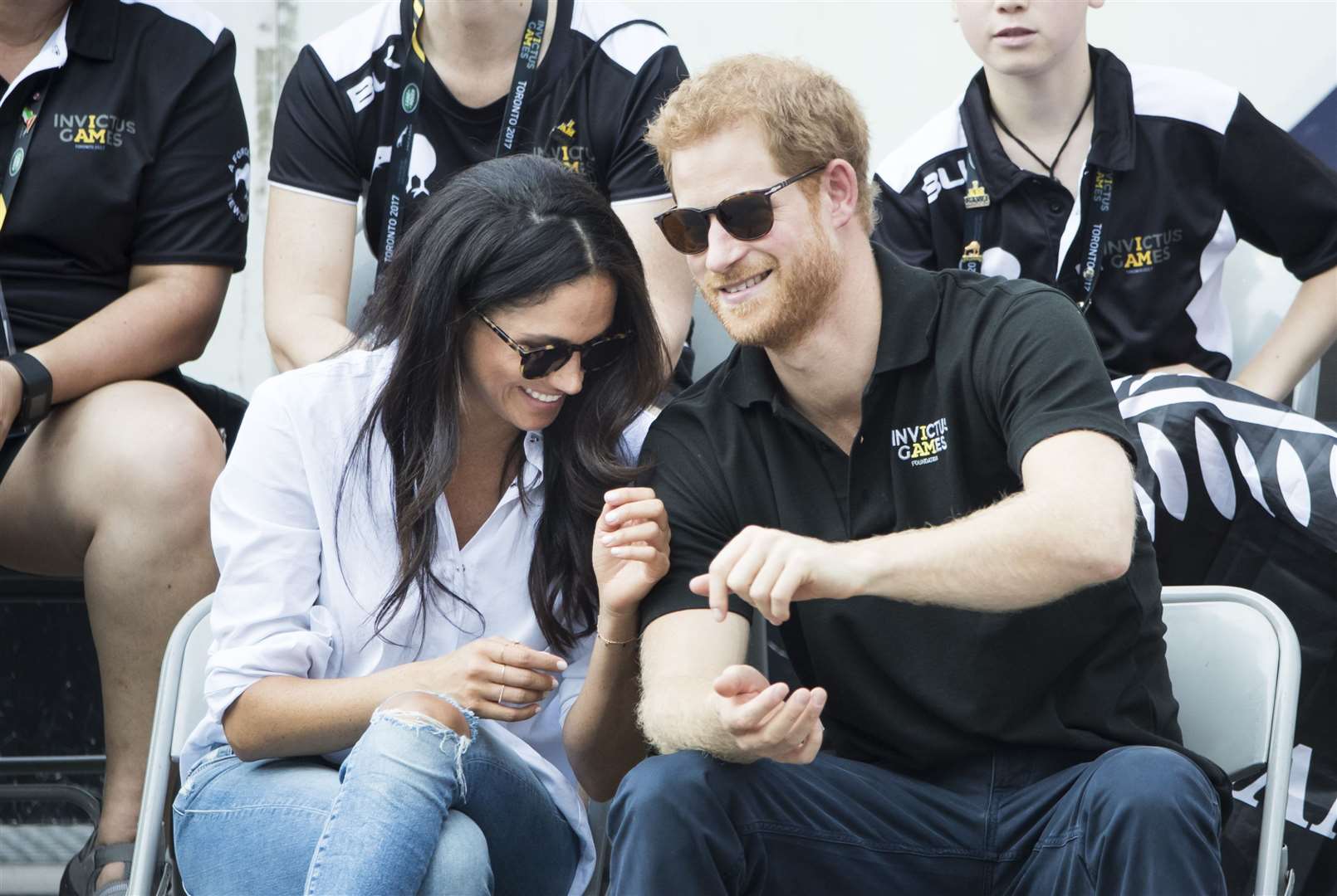 Meghan and Harry at their first public appearance together (Danny Lawson/PA)