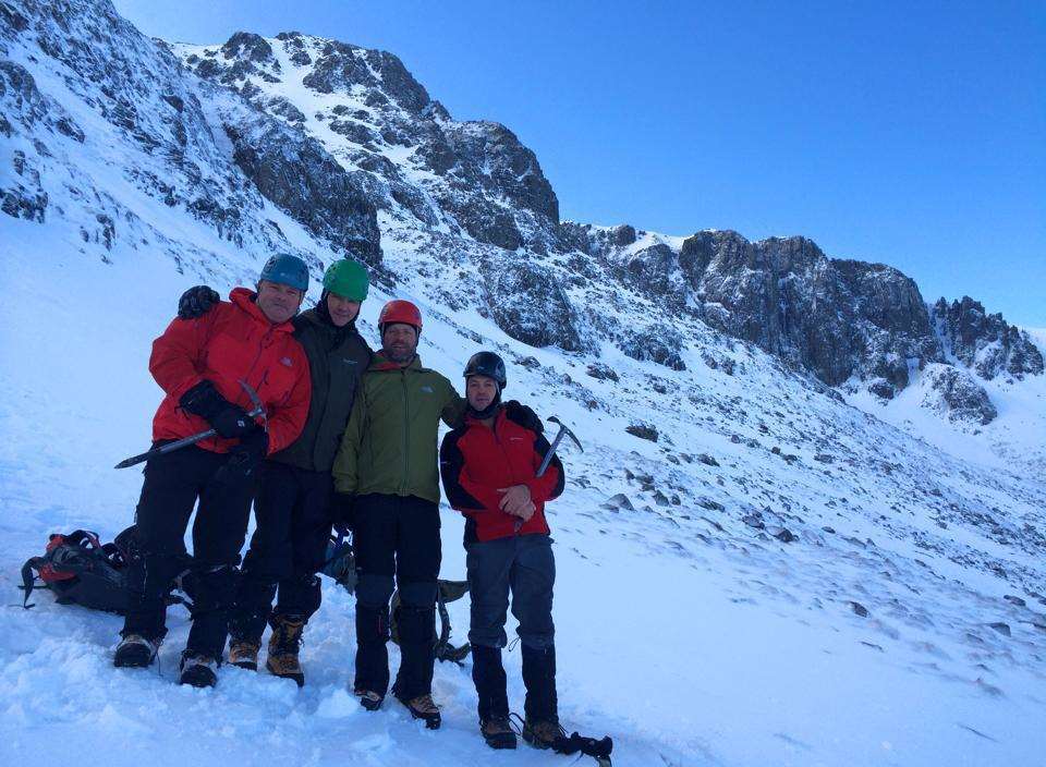 From left to right: James Byrne, Kevin Finlon, Christian Butler and Anthony Bourner, who survived an avalanche on Ben Nevis