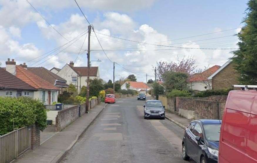 A driver was arrested after allegedly being found asleep at the wheel in Cross Road, Walmer, near Deal. Picture: Google