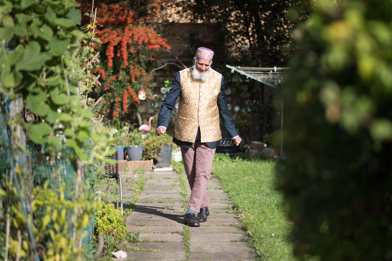 Dabirul Islam Choudhury walked 970 laps of his garden during Ramadan (Stefan Rousseau/PA)