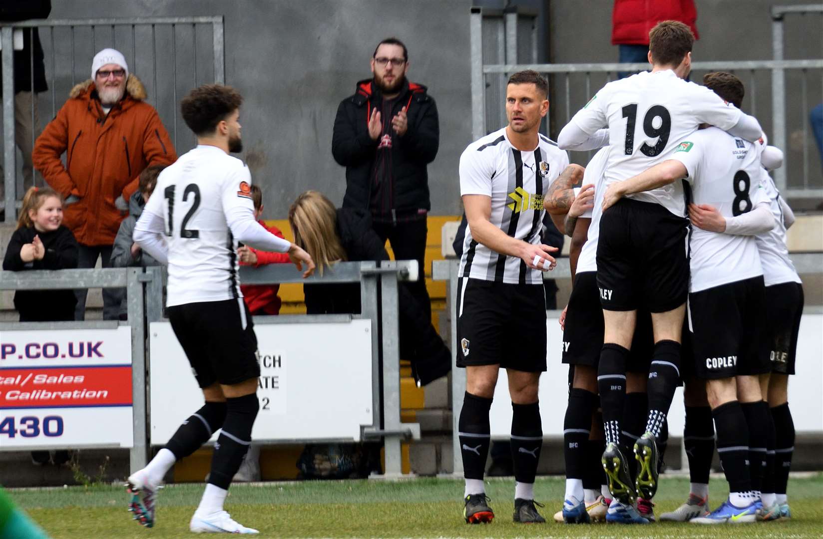 Dartford celebrate Jack Smith's early opener against Chippenham. Picture: Simon Hildrew