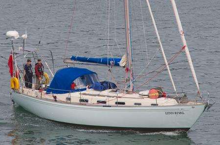 The Chandlers set sail on the same yacht from which they were kidnapped in 2009. Picture: TVFTDO/SWNS.com