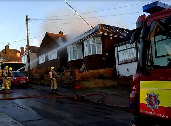 Crews tackling the fire in Halfway last Boxing Day