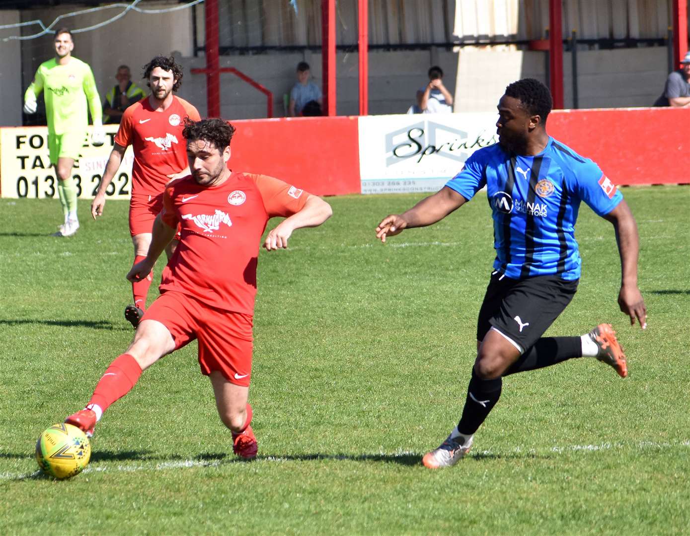 Hythe Town midfielder Alex Brown in possession against Sevenoaks Picture: Randolph File