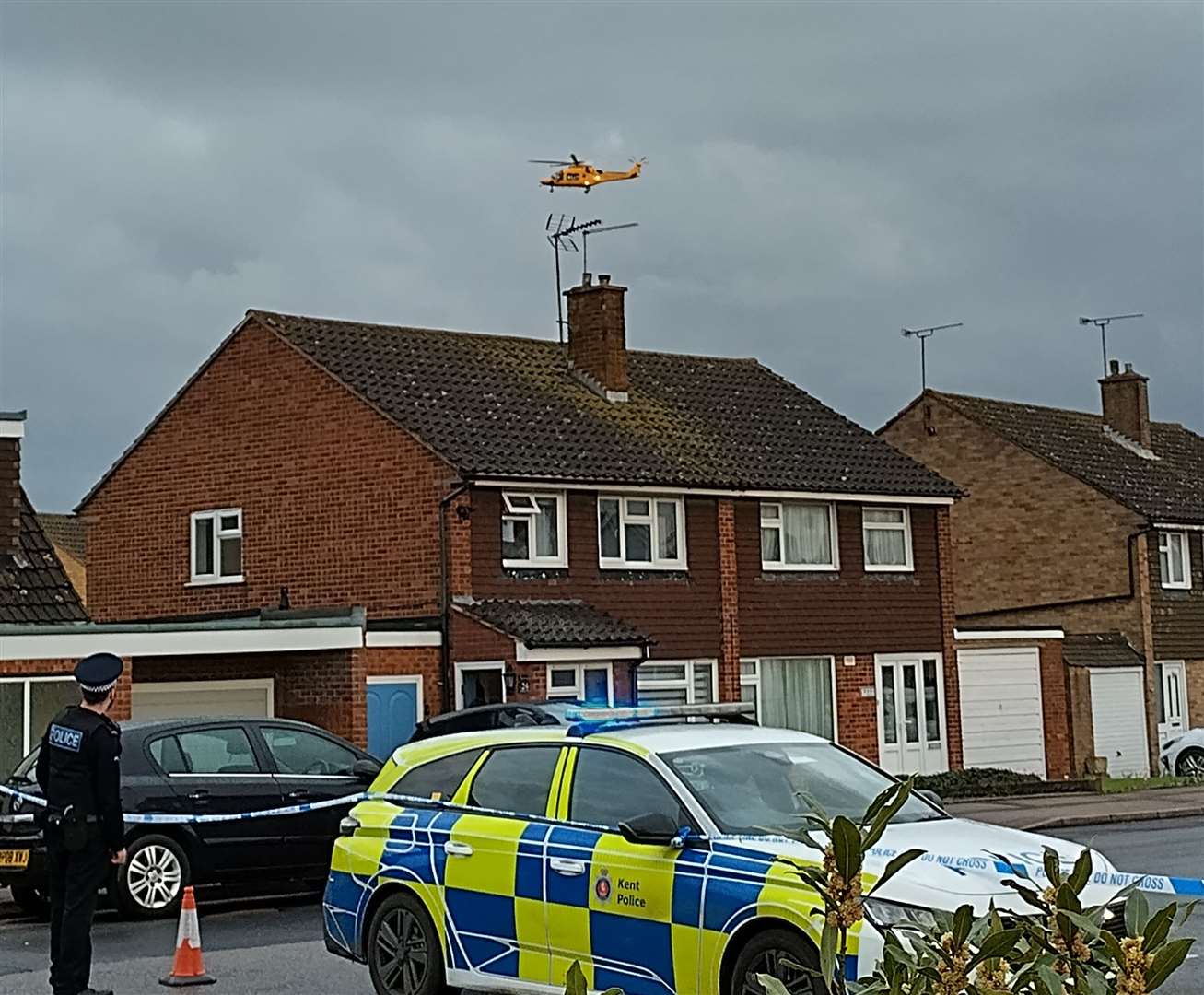 The air ambulance was called to Adelaide Drive in Sittingbourne