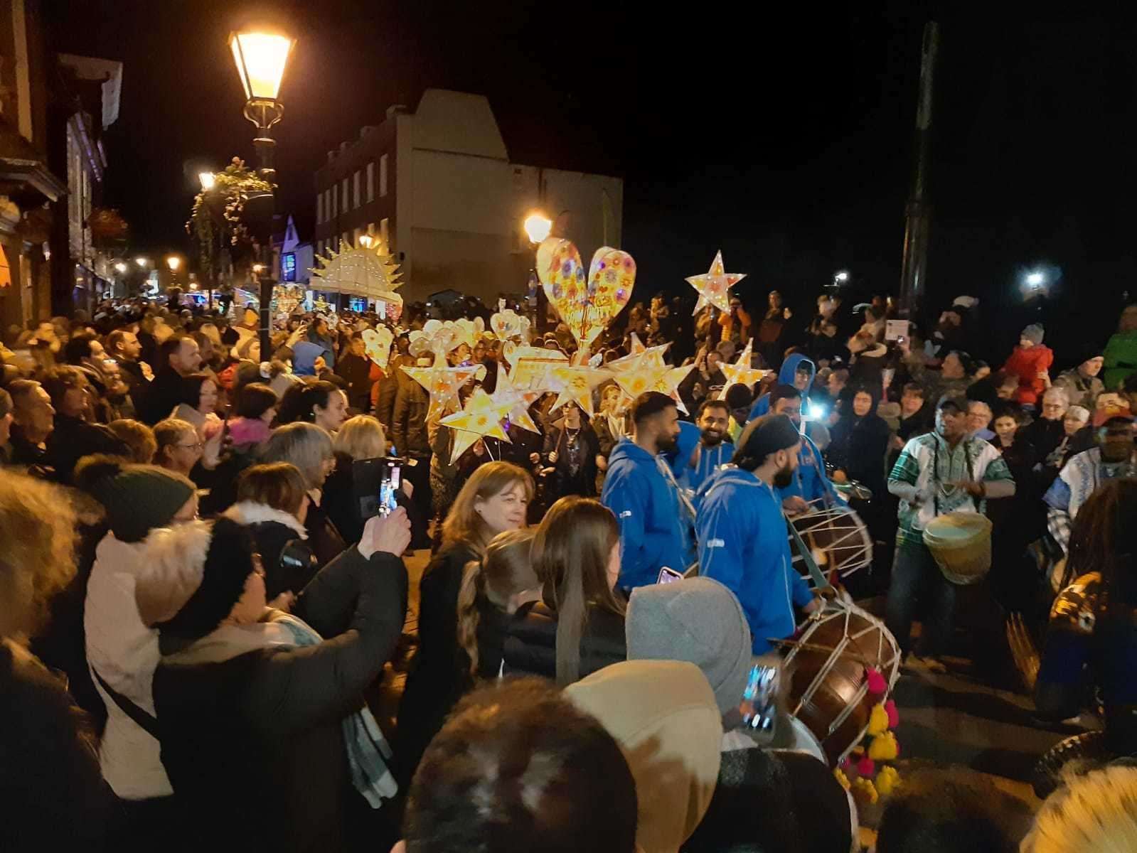 Thousands of people flocked to see the light show