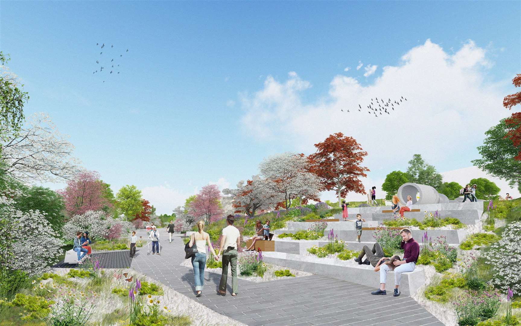 A CGI showing how the new major urban park might look. Photo: Define Planning and Design Ltd