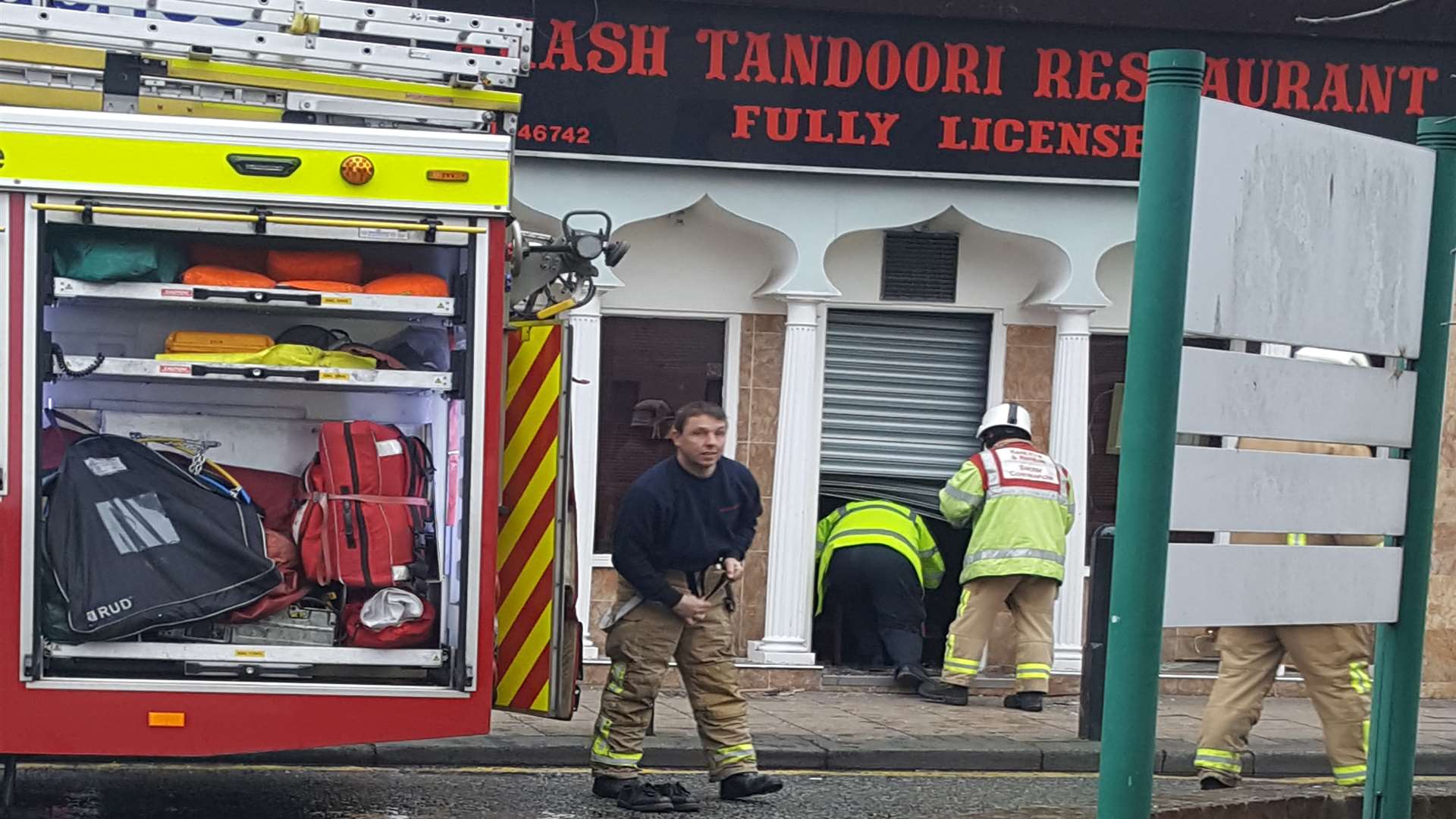 Thirteen fire fighters tackled the blaze. Picture: Gary Muffett