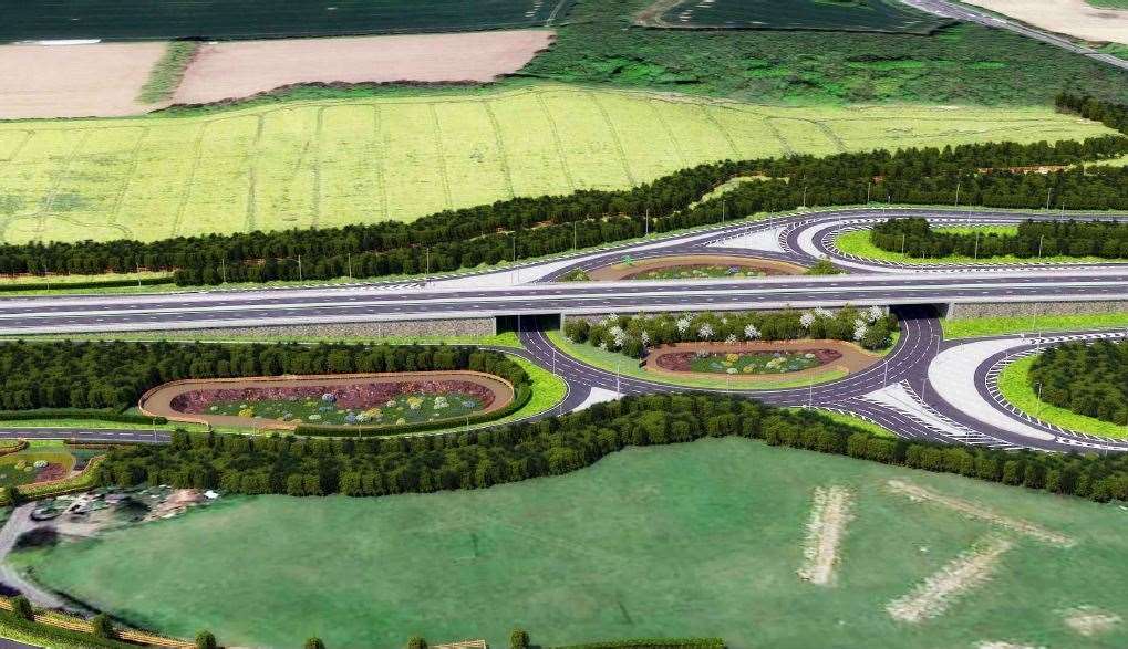 How the new Stockbury Roundabout could look from Oad Street (12303661)