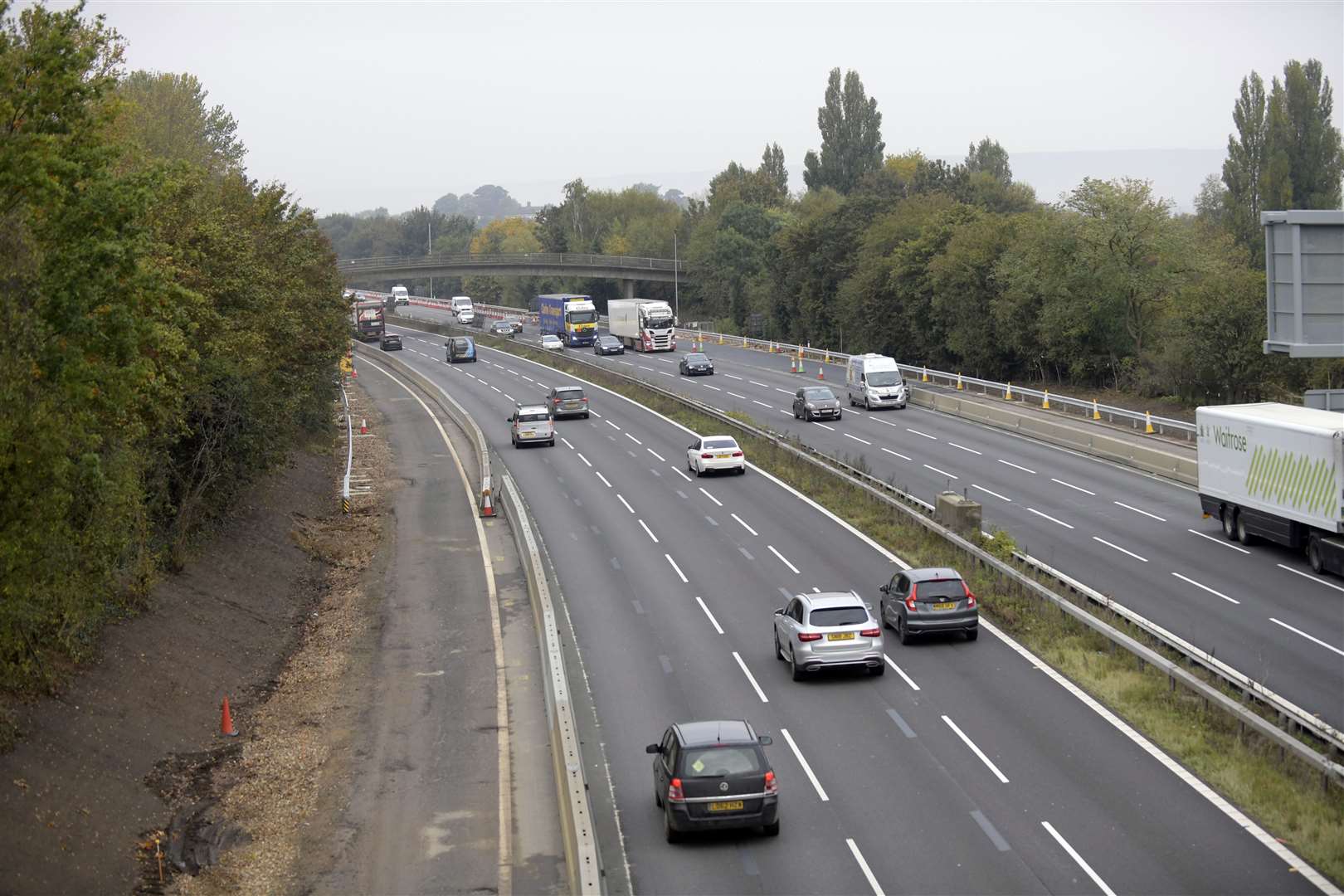 M20 between junction 8 and junction 9. Picture: Barry Goodwin.