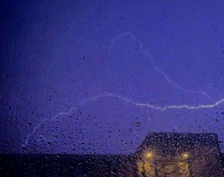 Lightning hitting Gravesend overnight