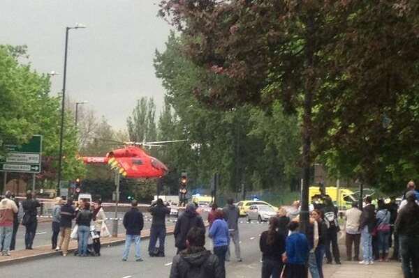 Scenes from suspected terrorist murder in Woolwich yesterday