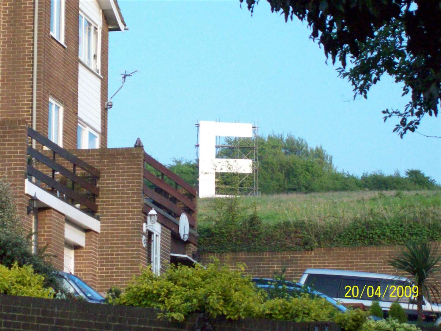 The Big E which was erected in a field over-looking Borstal. Picture: Terry Whitby