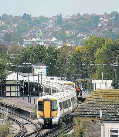 Scene at Rochester railway station on Wednesday afternoon following the incident