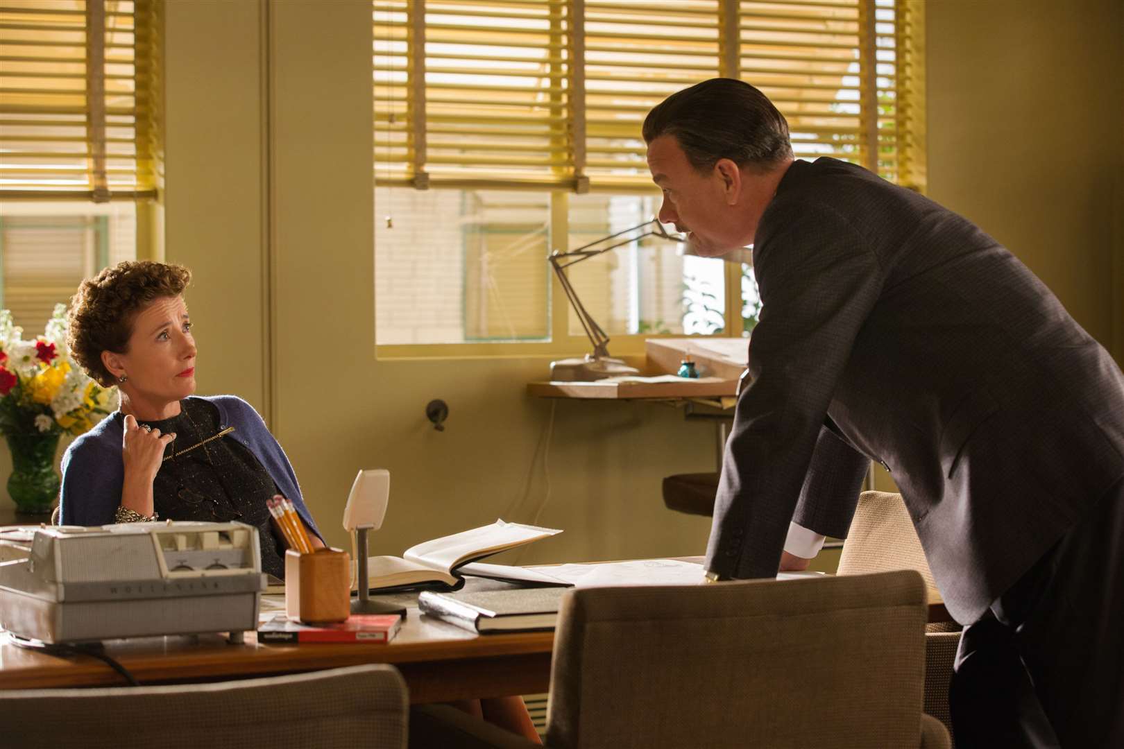 Saving Mr. Banks, with Walt Disney (Tom Hanks) and P.L.Travers (Emma Thompson). Picture: PA Photo/Disney Enterprises