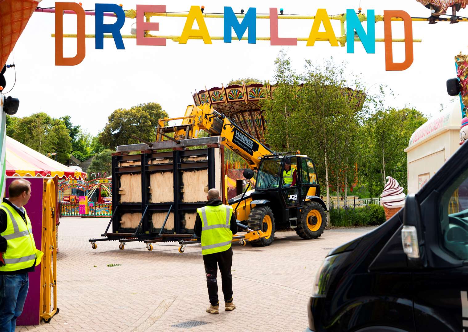 The Banksy arrives at Dreamland. Picture: Ed Strickland/Red 8 Gallery