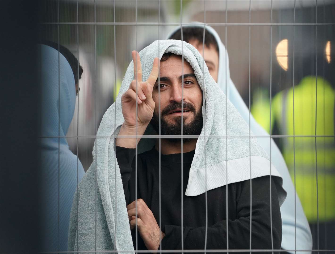 A man thought to be a migrant at the Manston immigration short-term holding facility in Kent (Gareth Fuller/PA)