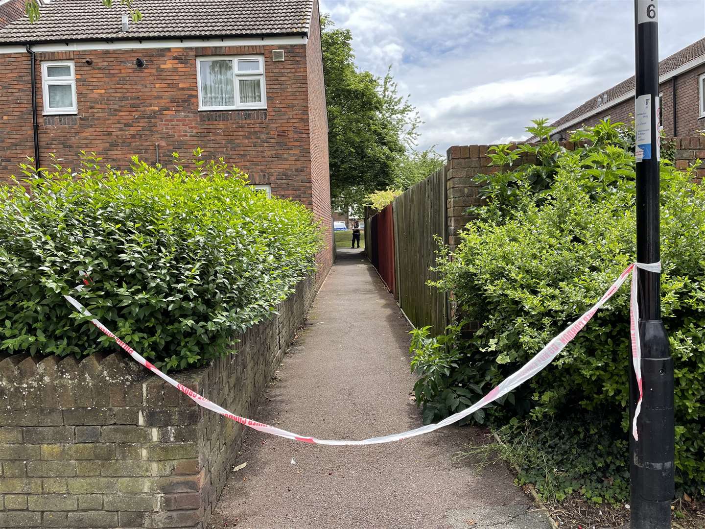 Police activity near the scene in Miall Walk, Sydenham (Laura Parnaby/PA)