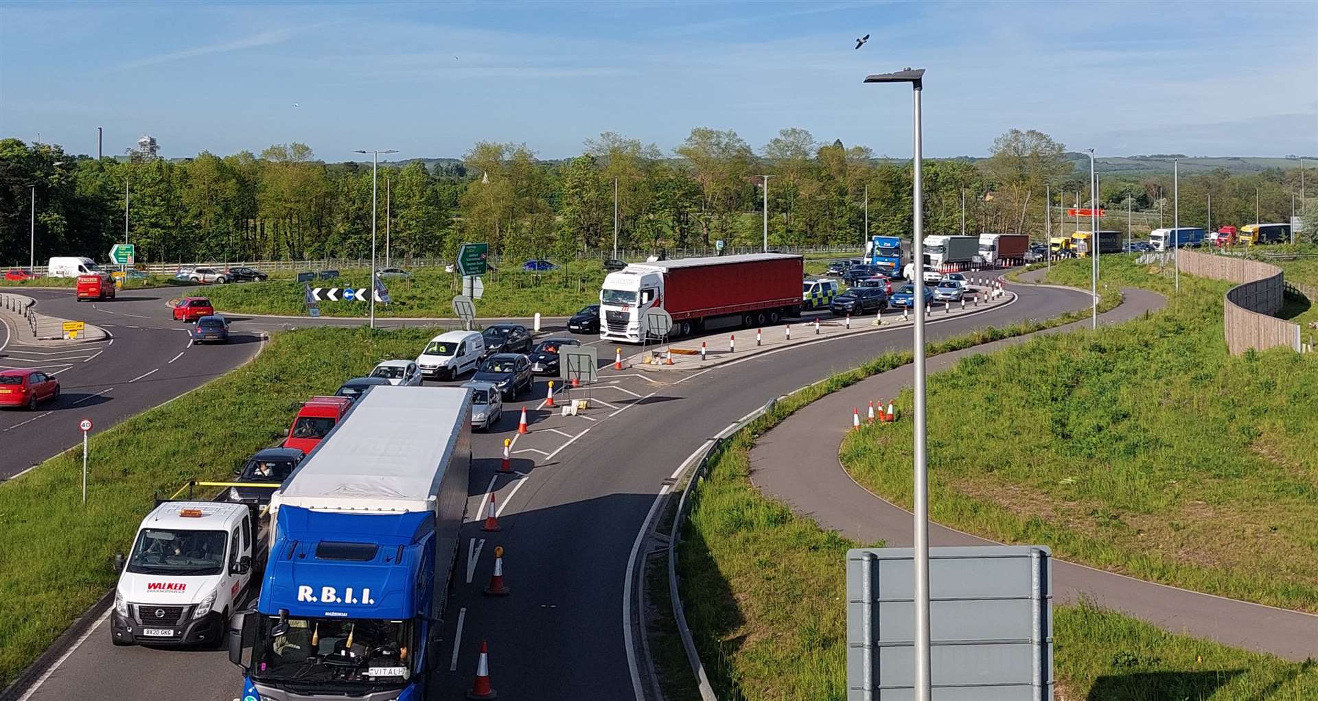 Huge tailbacks occurred when the restrictions were first introduced on the A2070 – and have continued for months