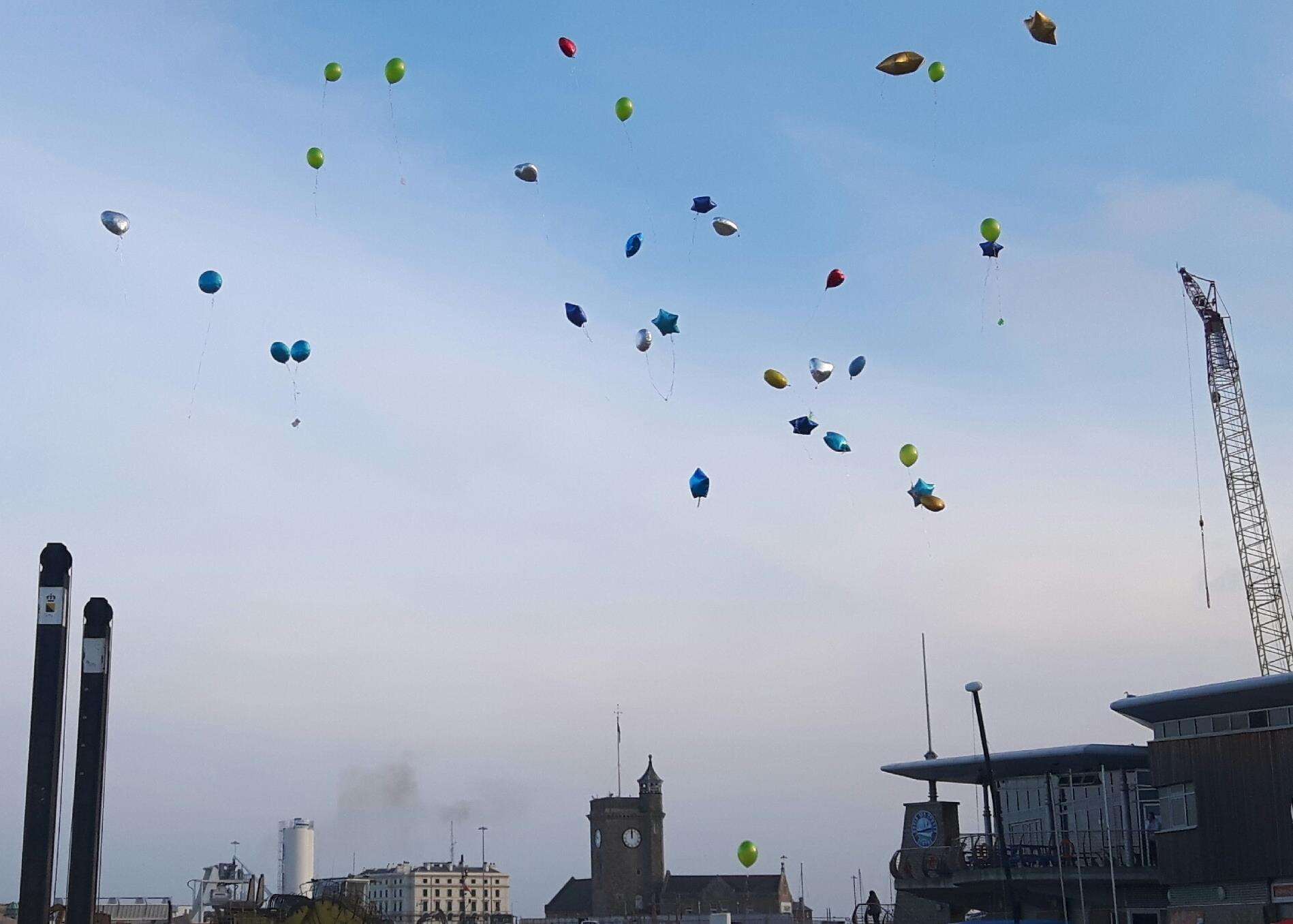 The balloon sent off in memory of Steven Lyus