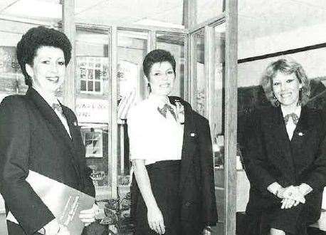 Staff members at the opening of the former Gravesend branch in 1986. Picture: Kent Reliance