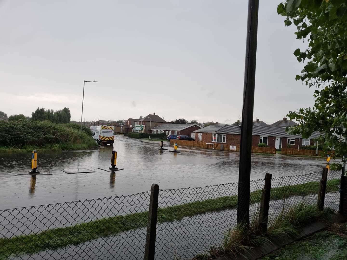 Sea Street at the junction with Hampton Pier Avenue in Herne Bay was under water on Sunday morning. Picture: John Goldsmith