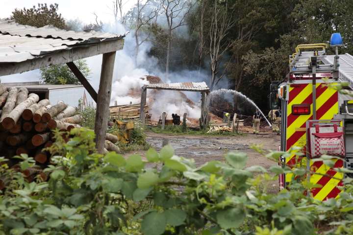 The scene of the blaze on Wednesday morning