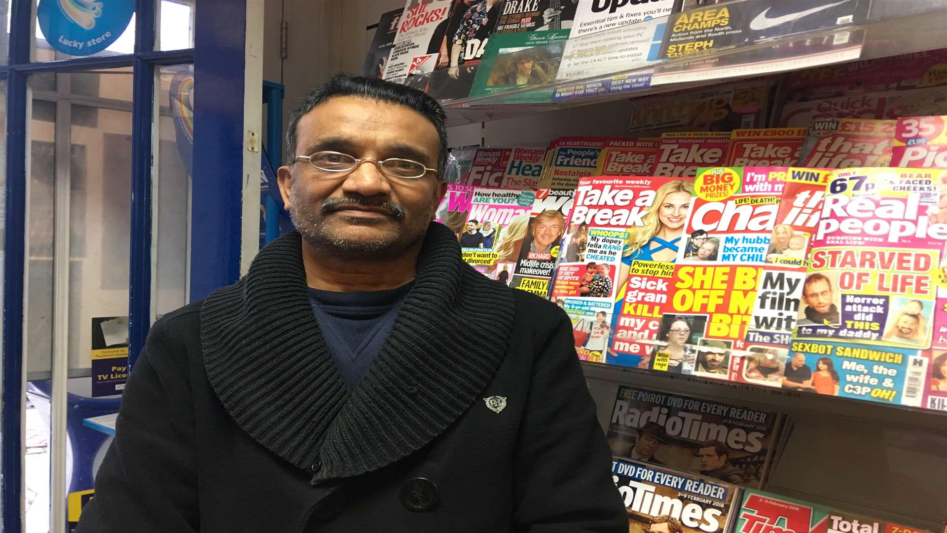 Shop owner Jitendra Patel.