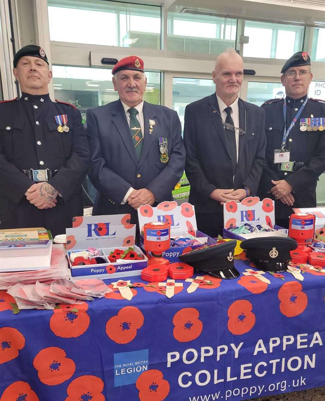 From left: Ross Andrew, ex Royal Green Jackets, Michael McGeouch, ex Royal Military Police, Kevin Bennett, St John Ambulance and Darren Riley, ex light infantry. Photo credit: Darren Riley