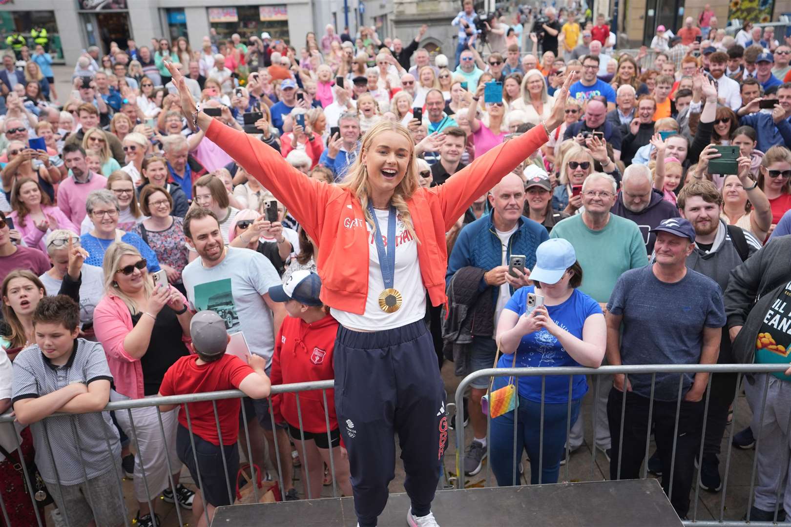 Hannah Scott during a homecoming parade in Coleraine in August (Niall Carson/PA)