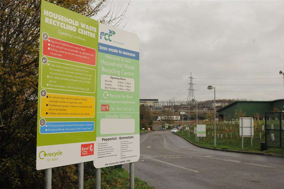 Pepperhill waste recycling centre, Station Road, Southfleet