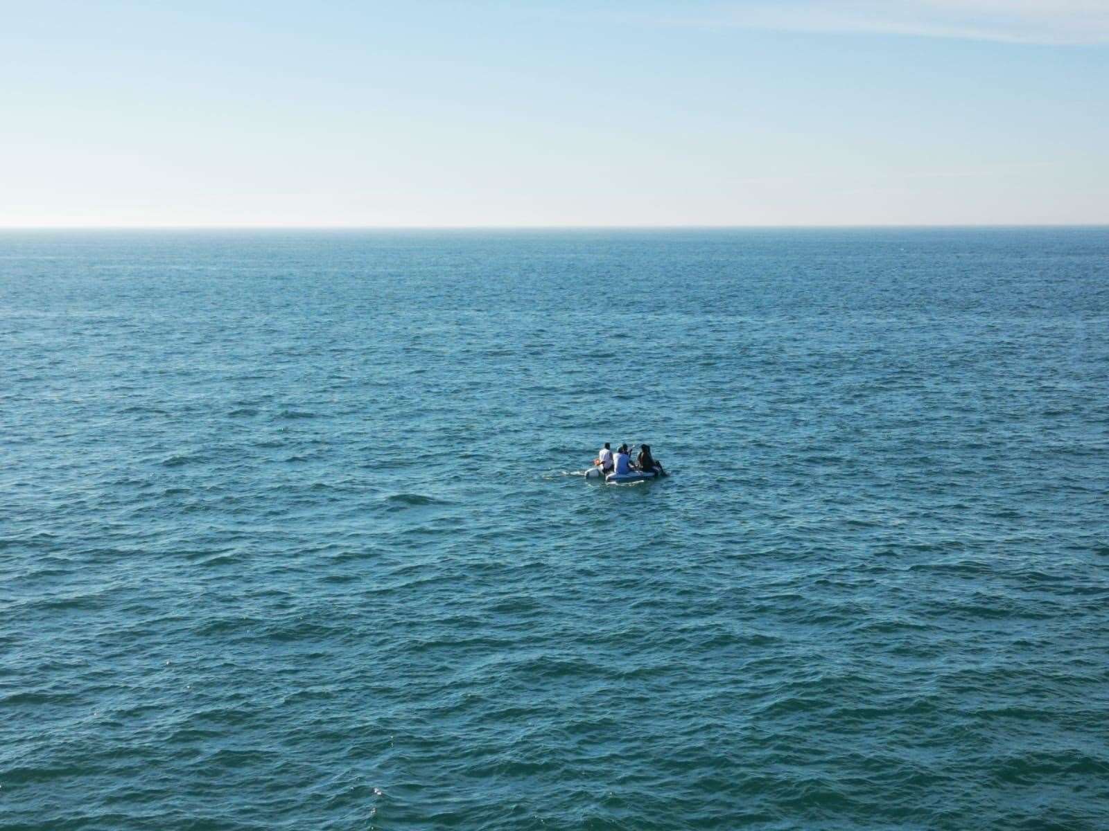 Undated handout photo issued by the Prefecture maritime Manche et mer du Nord showing French authorities rescuing more migrants on Thursday evening after a record number reached UK shores (Prefecture/PA)