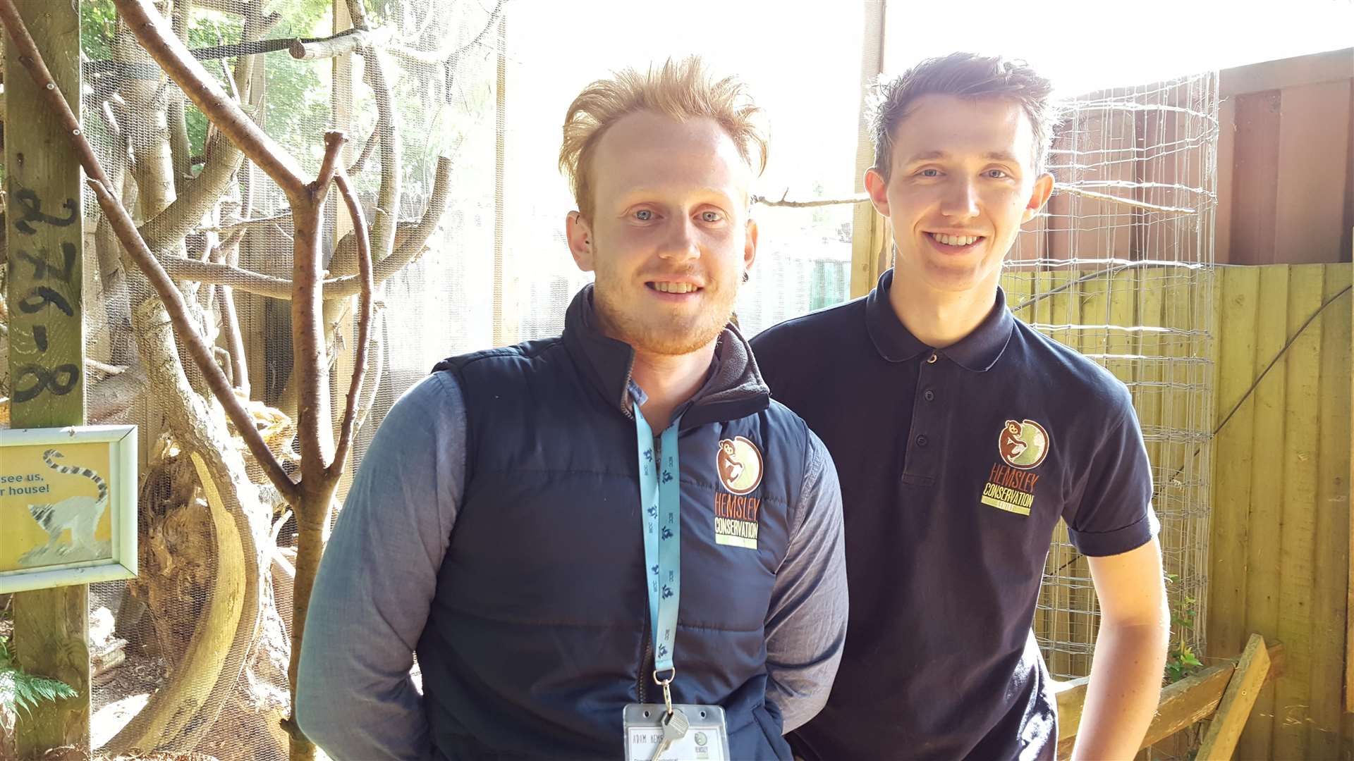 Zoo director Adam Hemsley, left, with operations manager Henry Weedon