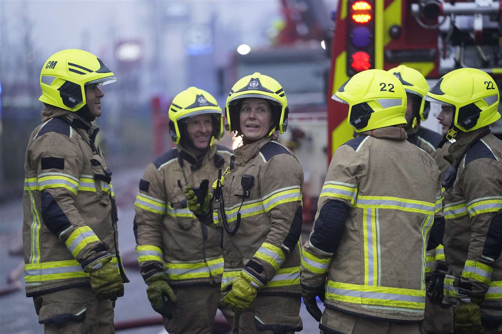 Firefighters tacking a blaze at Dalton Mills, Keighley, which used as a filming location for Peaky Blinders and Downton Abbey (Danny Lawson/PA)