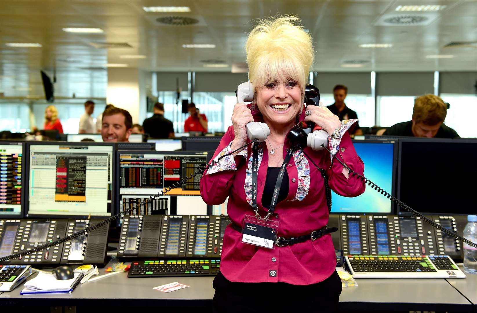 The actress on the trading floor during the BGC Partners Charity Day in London (Ian West/PA)