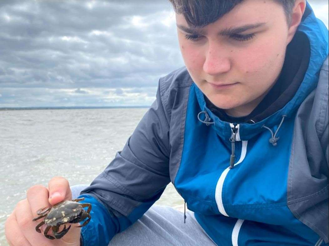 Elis Carr with one of his catches from Whitstable